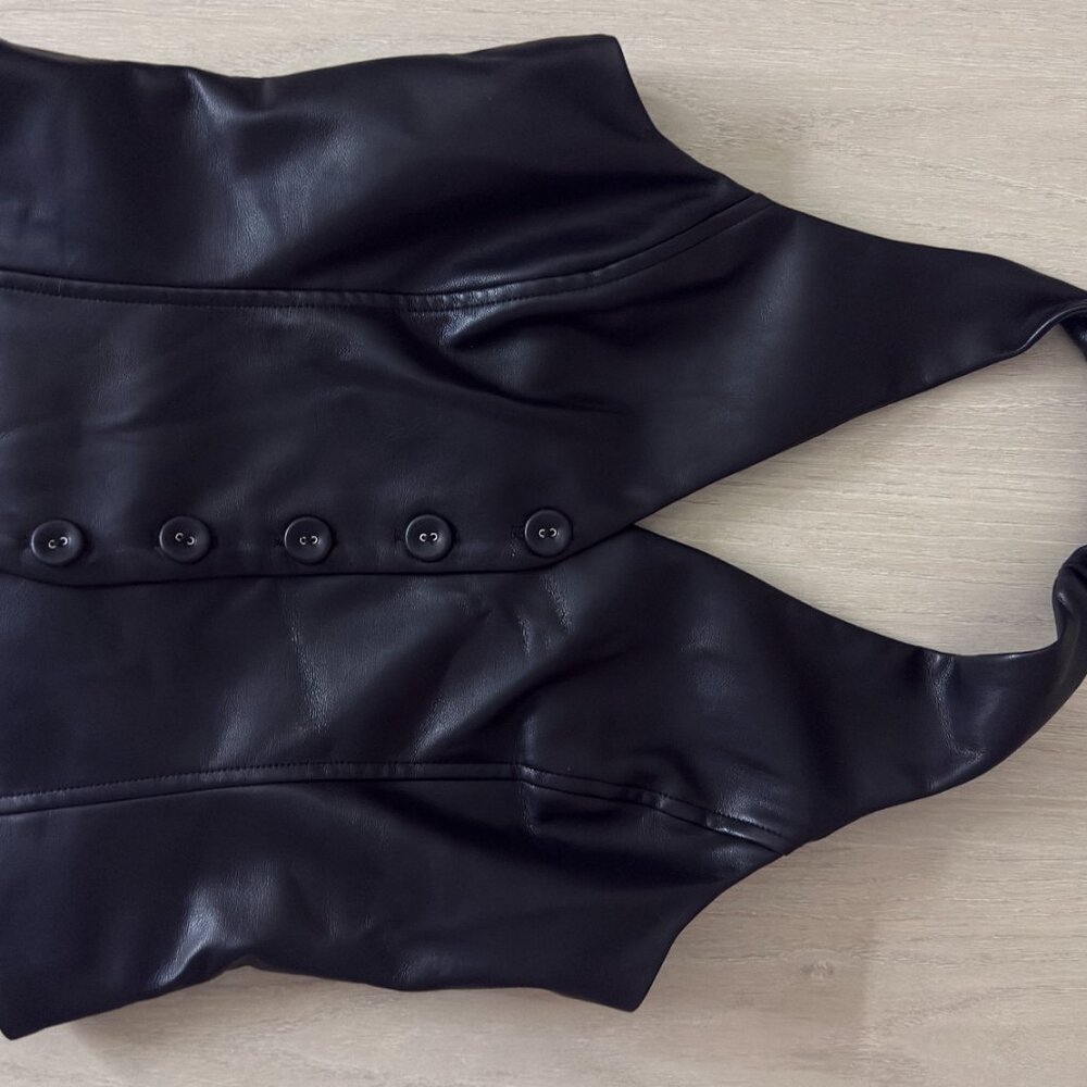 Revolve Heartloom Alma Leather Button Halter Top - Picture 4 of 4